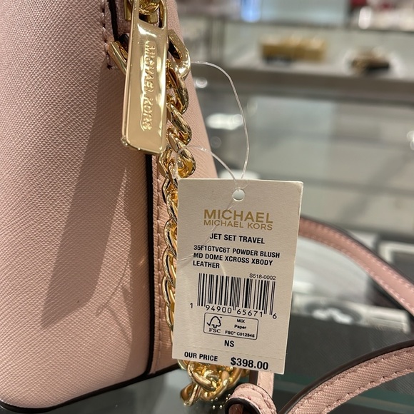 MICHAEL KORS 
Jet Set Travel Medium Dome Crossbody Bag XCROSS XBODY
Powder Blash - Picture 9 of 16